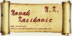 Novak Kašiković vizit kartica